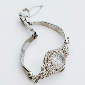 Antique Ladies Columbia Diamonds White Gold Diamond Automatic Watch​​